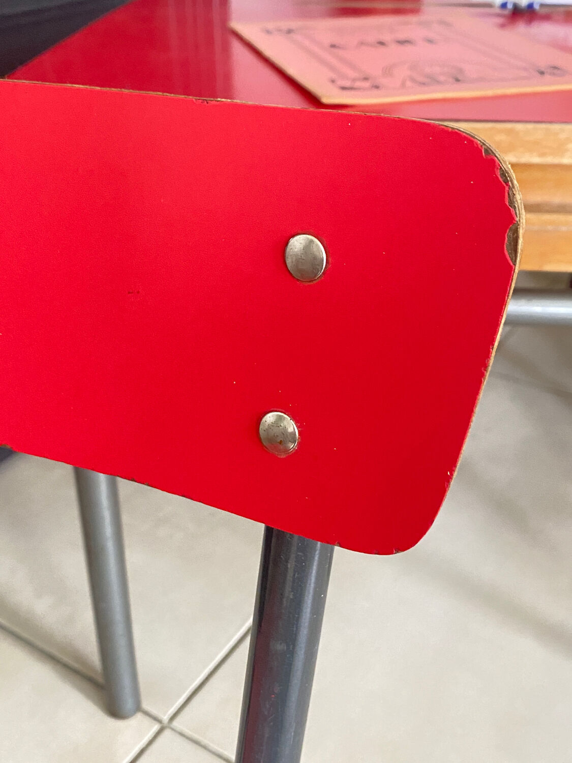 Vintage Formica children's desk and chair set