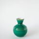 Vase en barbotine / céramique, vert et doré, 1960