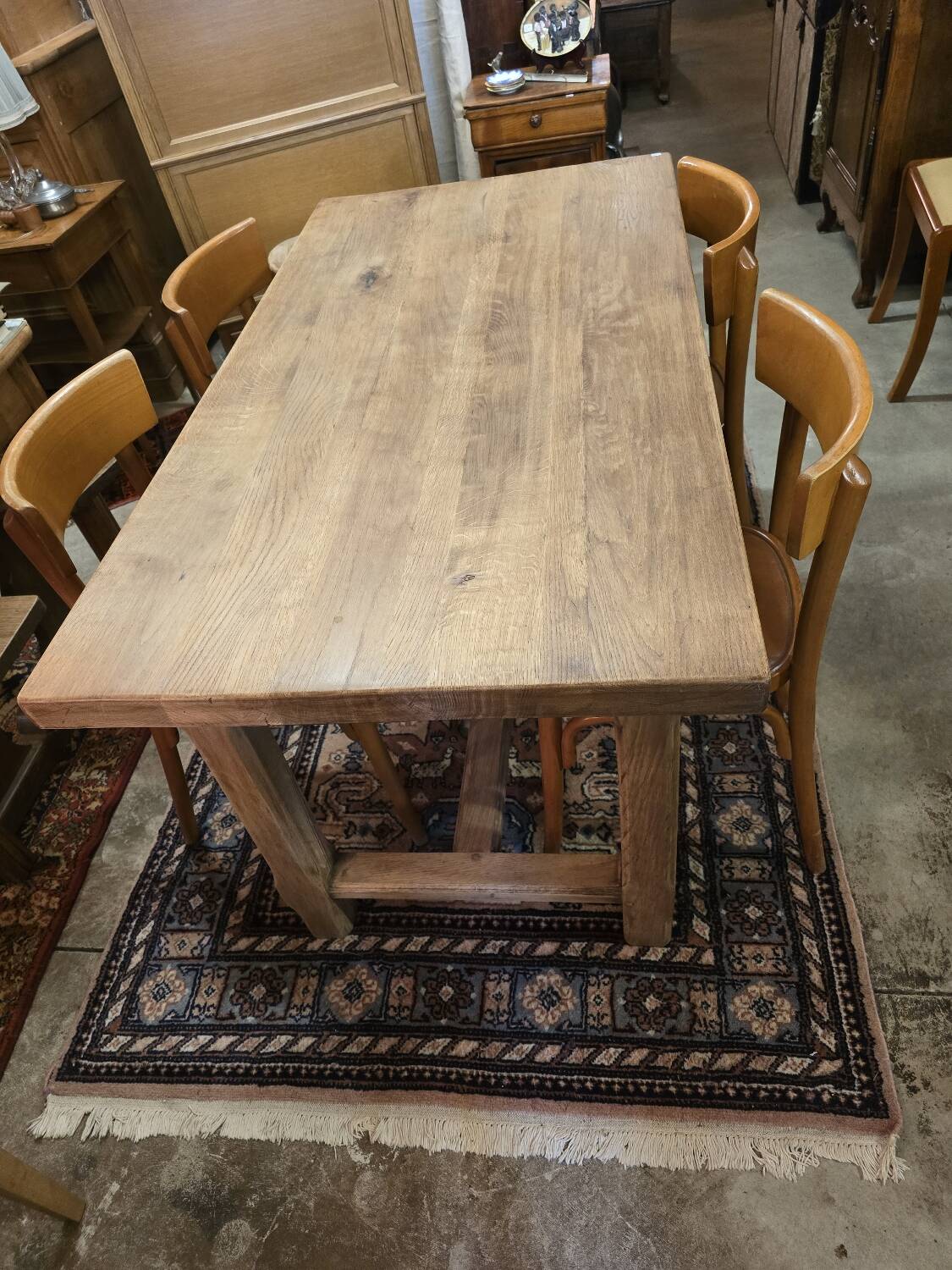 Vintage solid oak farmhouse table