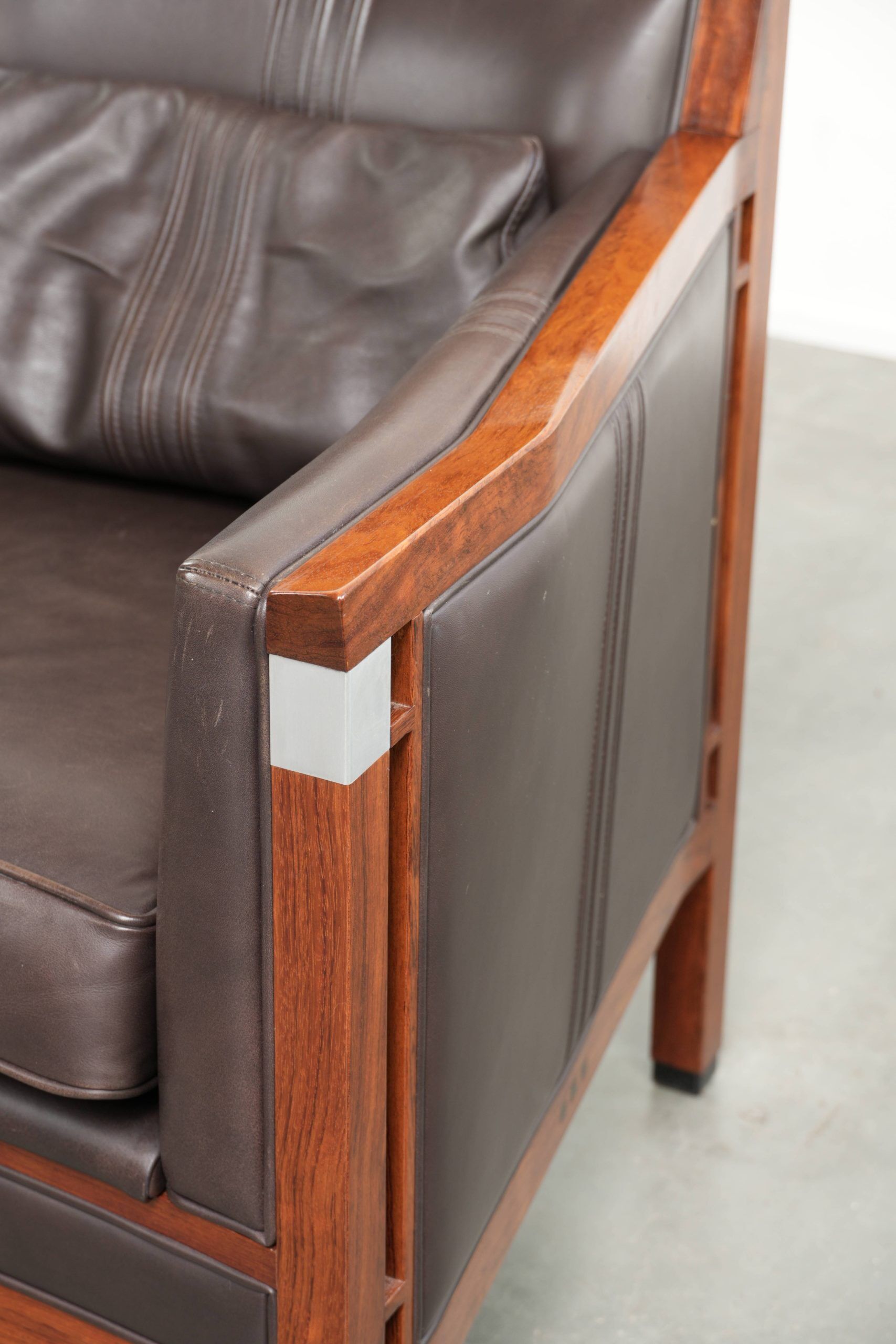Art Deco design set consisting of an armchair and ottoman