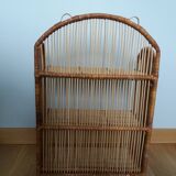Wicker rattan wall shelf