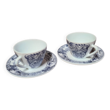 Pair of Rivanel cups in old opaline glass, vintage decor