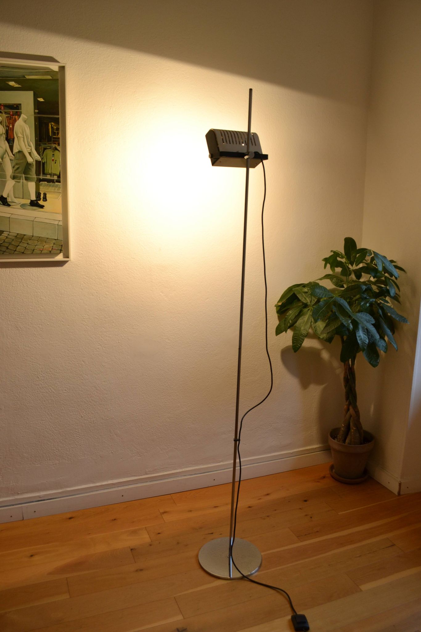 White halogen floor lamp, DLG 626 design, Joe Colombo, circa 1970