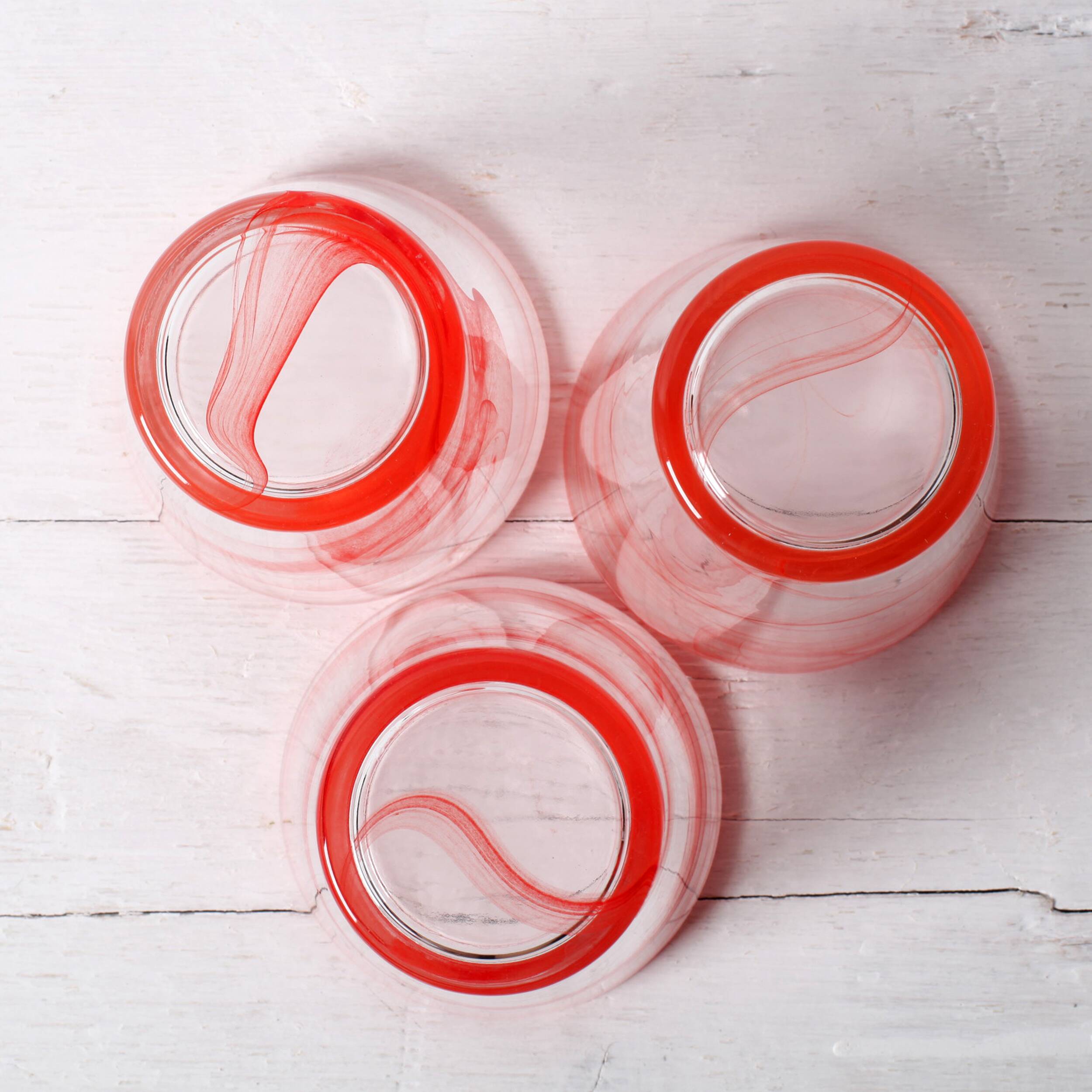 Set of 3 Water Glasses / Stylish Solid Glasses Capri Corallo 33cl Bormioli