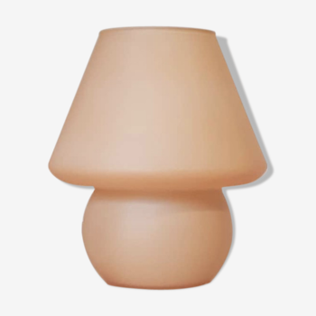 Lampe champignon en verre rose pêche