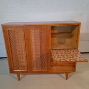 Meubles multifonctions en bois et rotin années 60