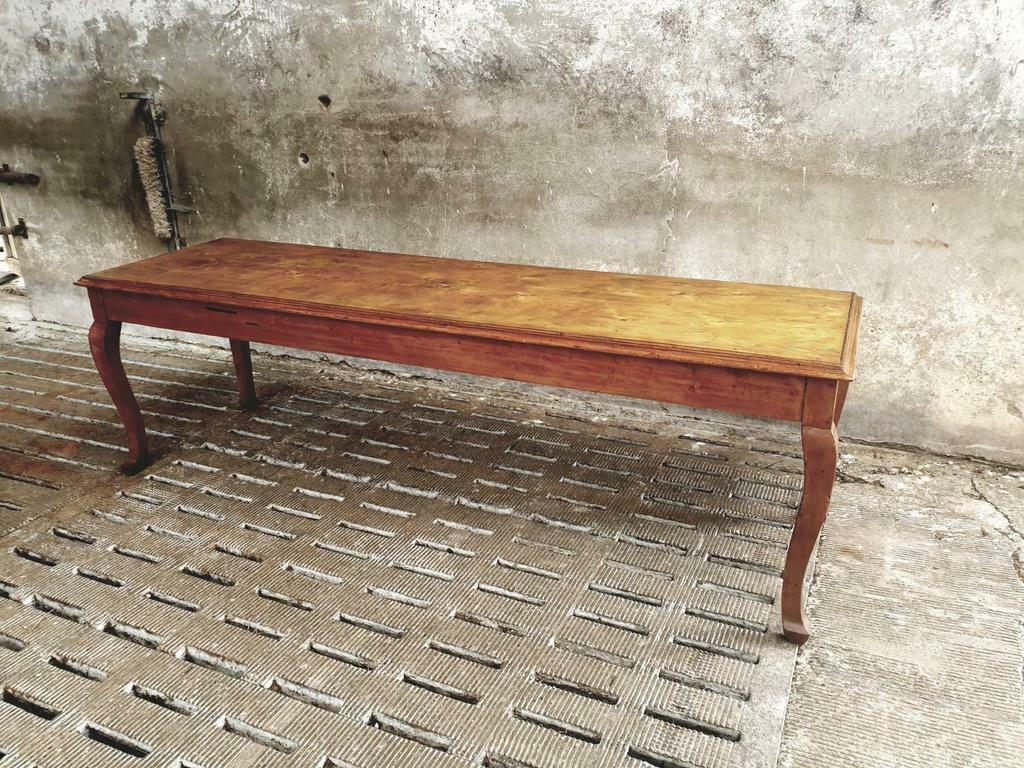 Old table pine dining table 76 x 256 cm