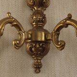 Double bronze wall light, vintage French traditional style, scrolled arms 5097.