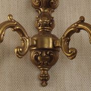Double bronze wall light, vintage French traditional style, scrolled arms 5097.