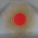 Large golden starry sun mirror vintage 70s 68cm