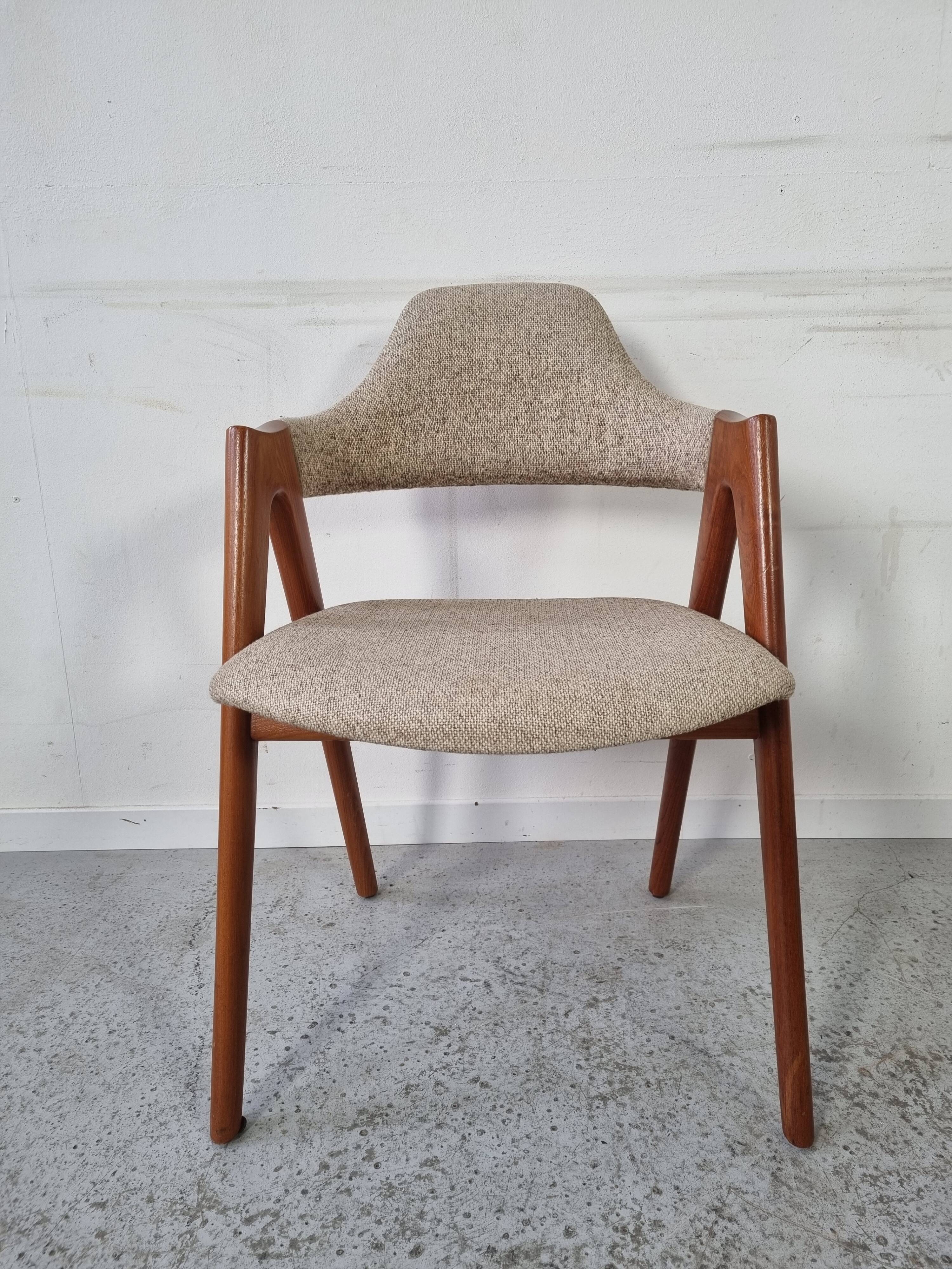4 teak Compass chairs by Kai Kristiansen for SVA Møbler, 1960s