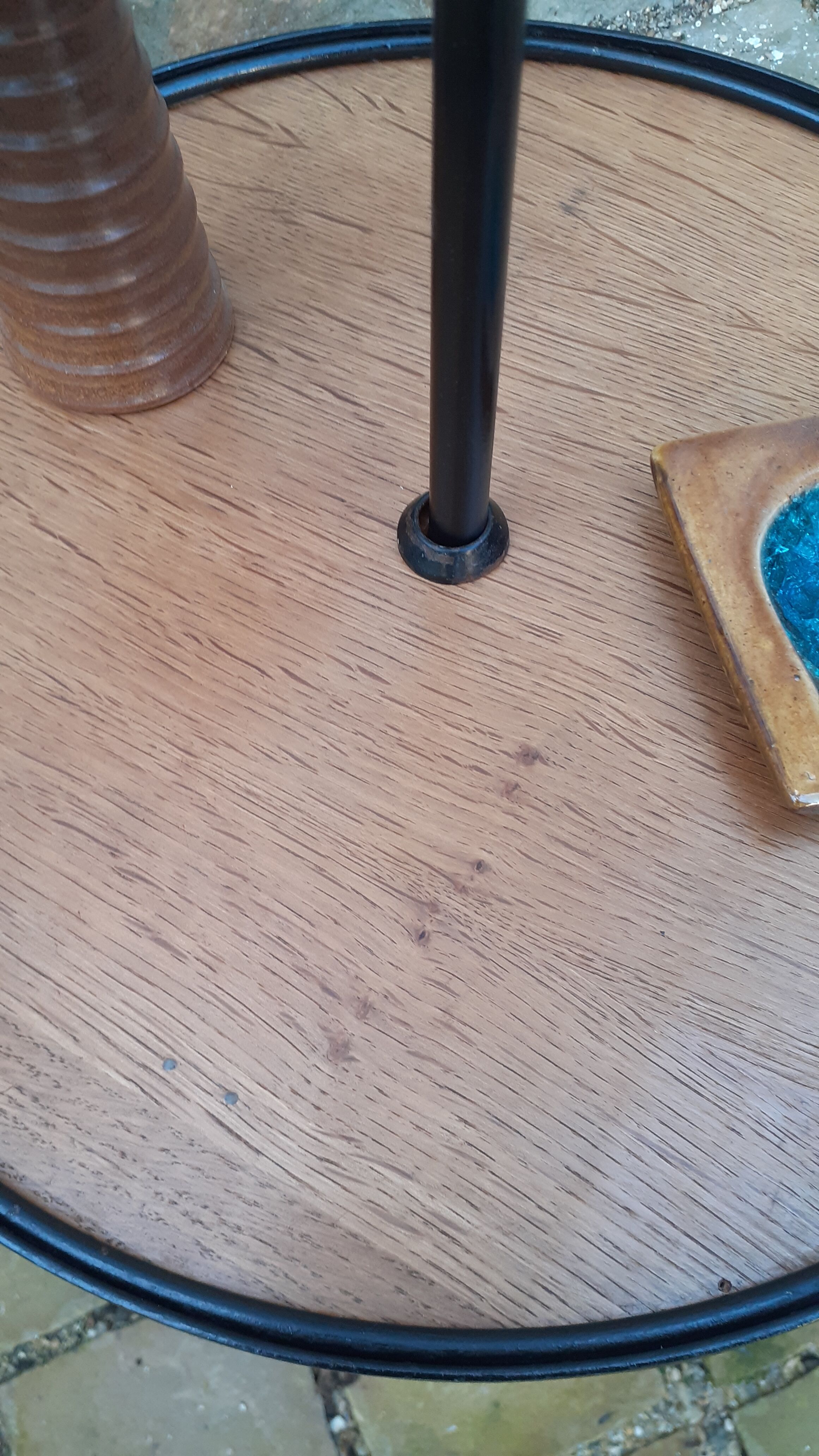 Lampadaire vintage année 50/60 fer forgé laqué noir