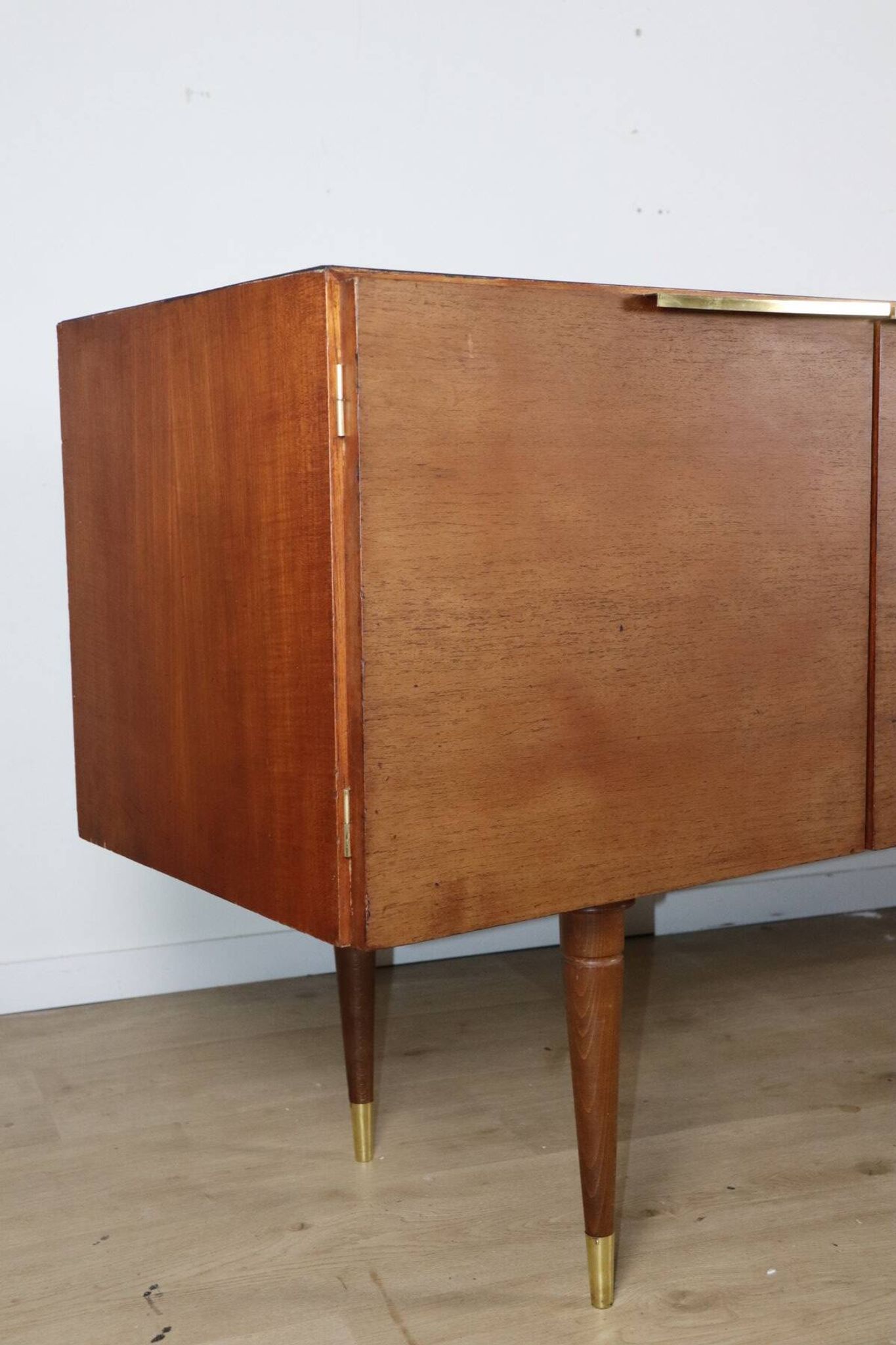 Vintage teak and brass enfilade - 1970s