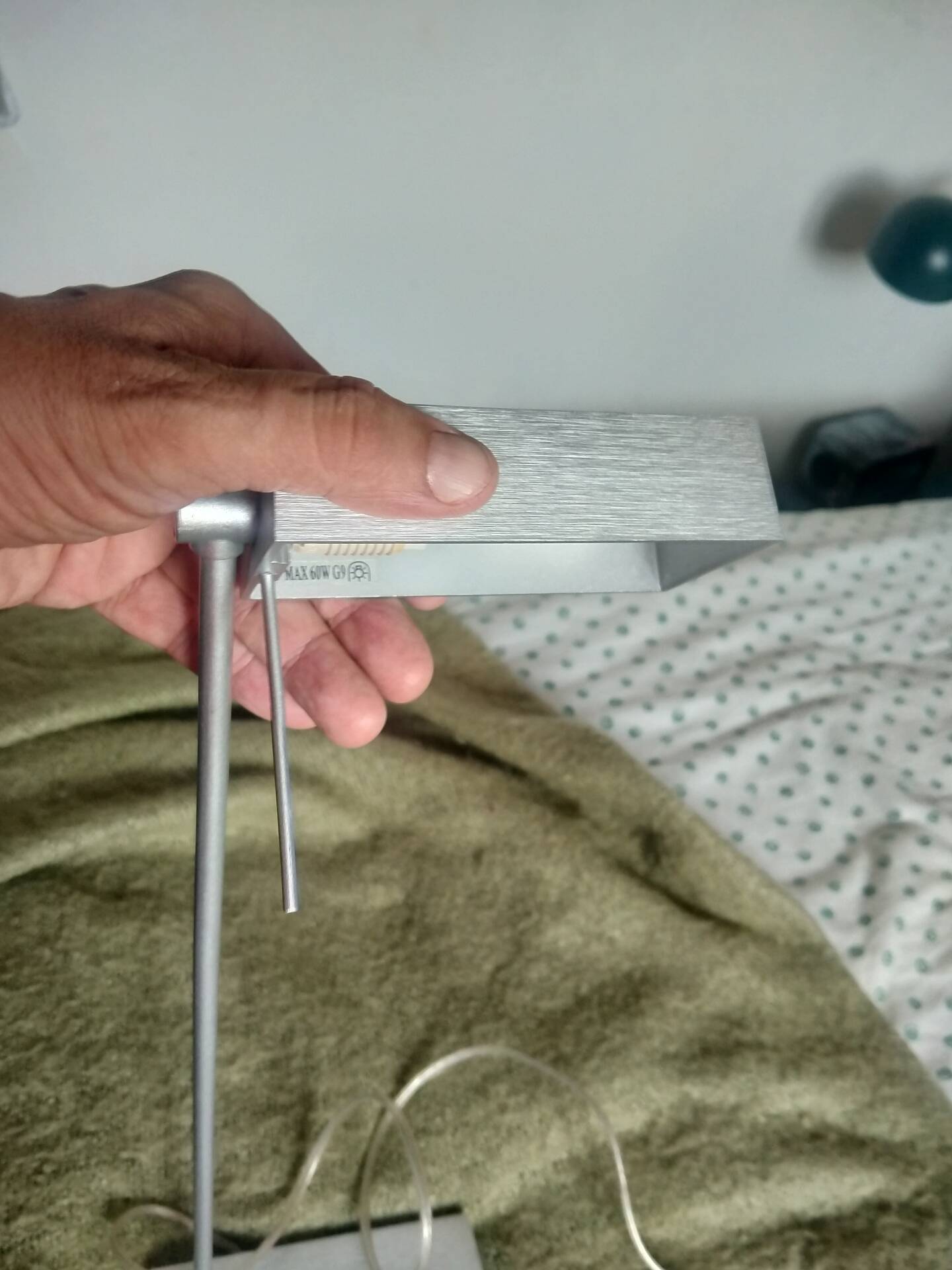 Brushed aluminium lamp, solid, from 2006.