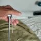 Brushed aluminium lamp, solid, from 2006.