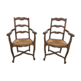 Pair of mulled rustic armchairs