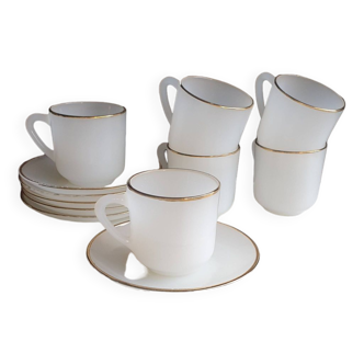 Set of 6 coffee cups and saucers
