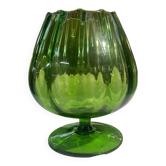 Vase pied douche vert effet cotes de melon