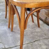 Pair of Thonet style bistro chairs in bentwood canework - 1930s