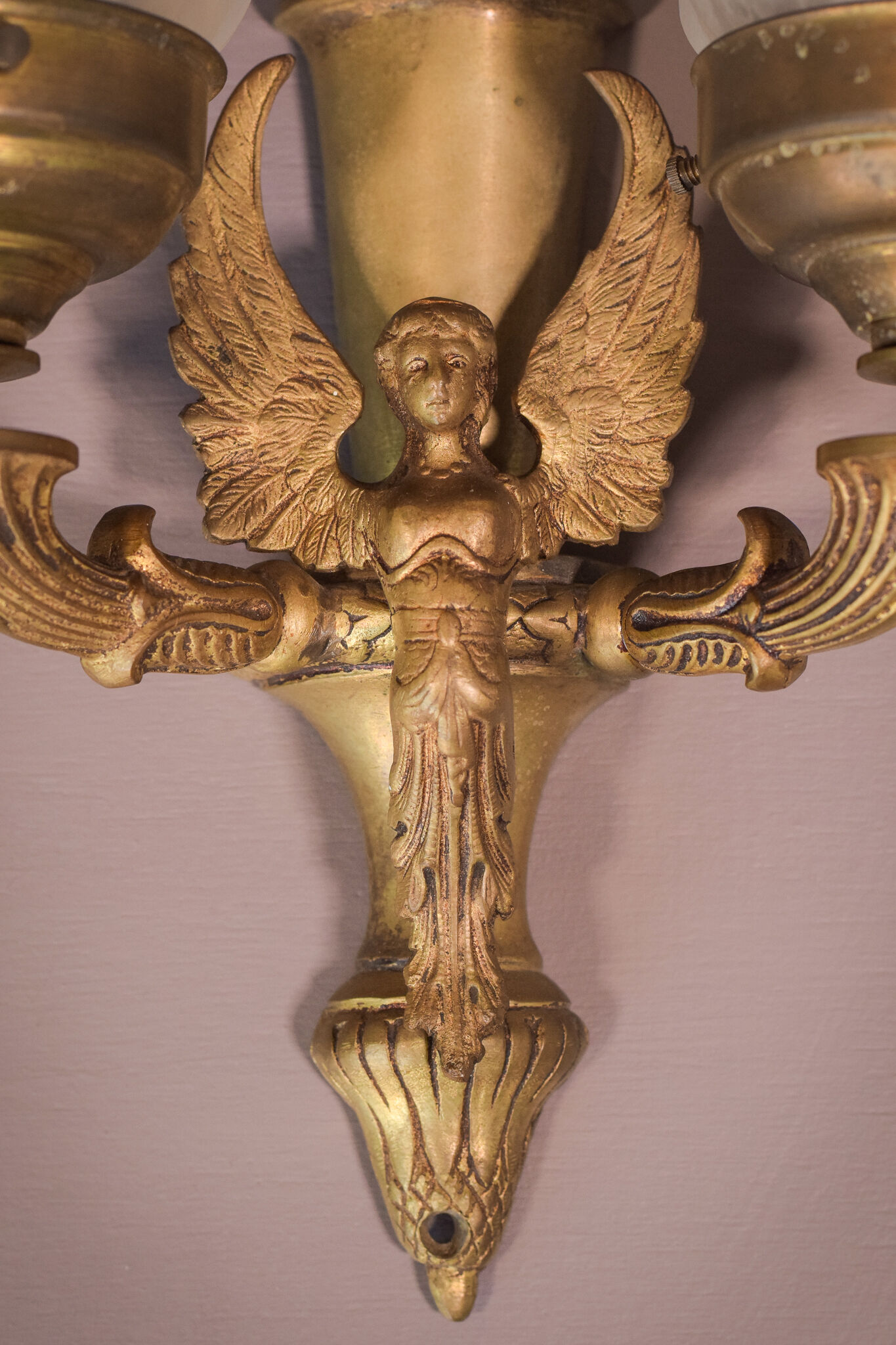 Pair of Wall Lamps with Angels