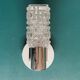 Pair of wall lights stainless steel glass minimalist 1970 seventies antique transparent luminaire