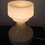 Lampe de table en verre d’échecs beige par Ivan Jakes, années 1960