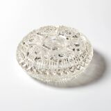 Mid-Century Pressed Glass Jewelry Box / Geometric Bonbon Candy Jar