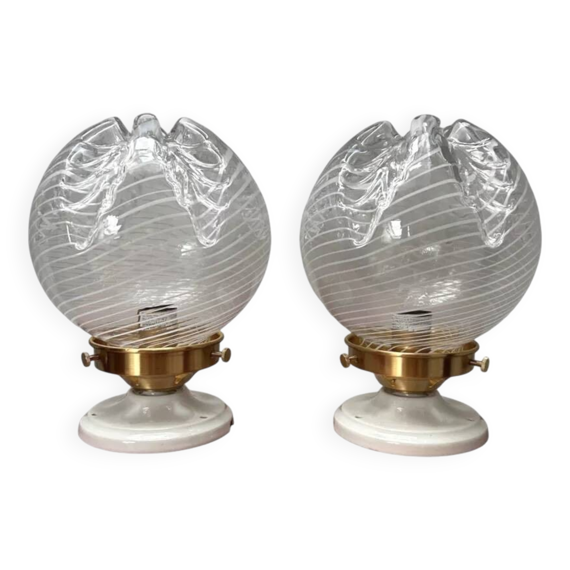 Paire d’appliques murales globes vintage