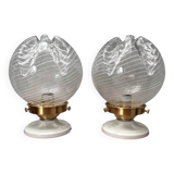 Pair of vintage globe wall lights