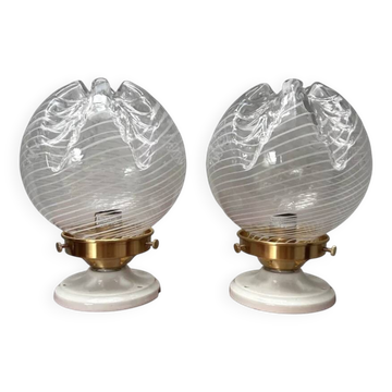 Pair of vintage globe wall lights