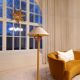 Sculptural modern floor lamps in pine, Sweden 1970s.
