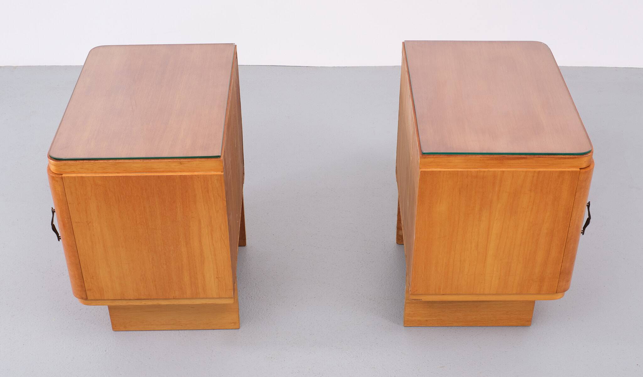 Art deco night stands satinwood holland 1930s