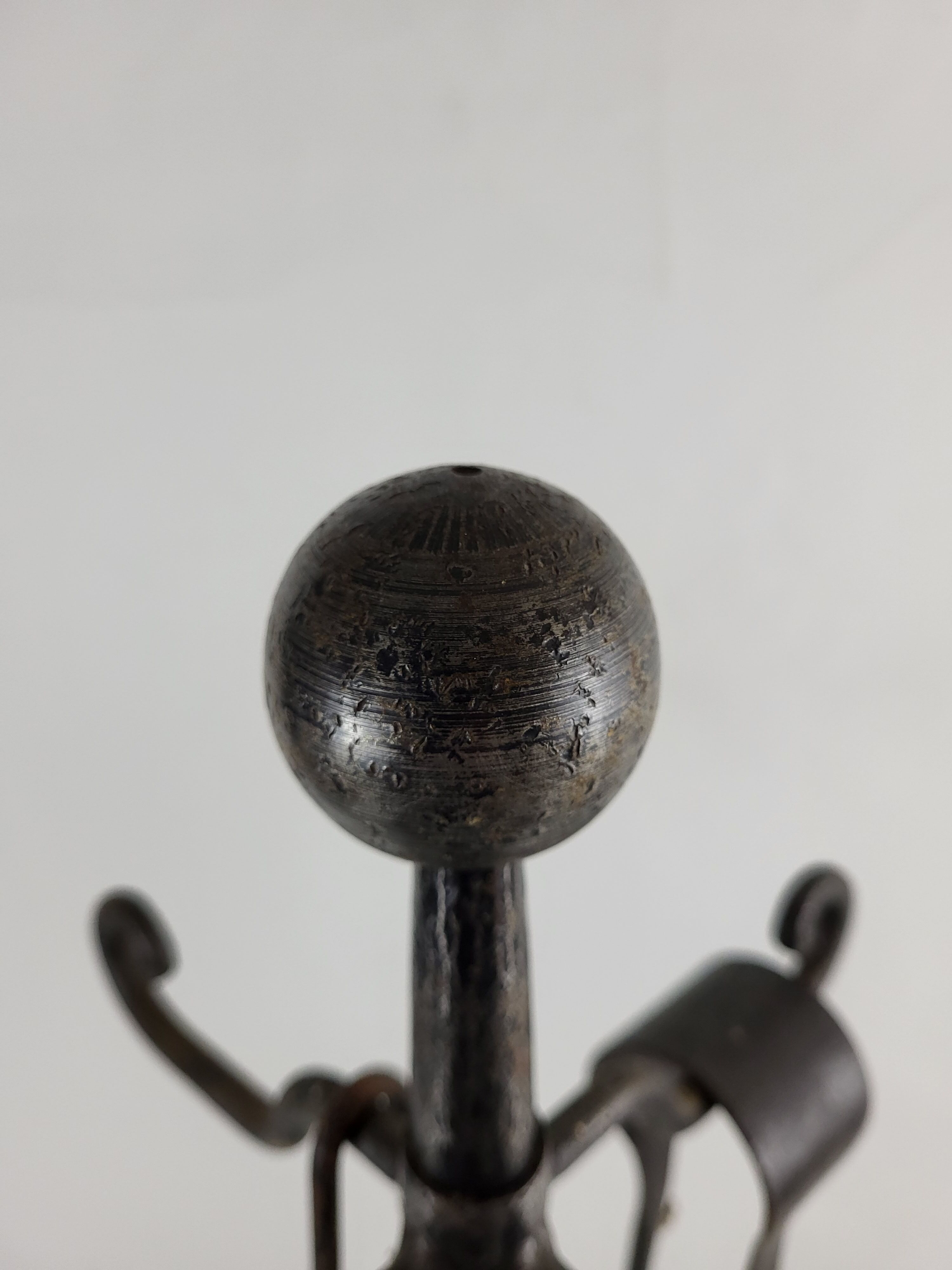 Wrought iron fireplace servant