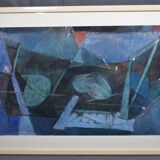 André BRECHET (1921-1993) "Abstract composition" Charcoal and grease pencil signed lower right.