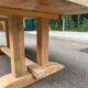 Grande table de monastère brutaliste en chêne massif 210x100cm 70s