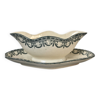 Old gravy boat-terre de fer-salins-garland model-louis xvi