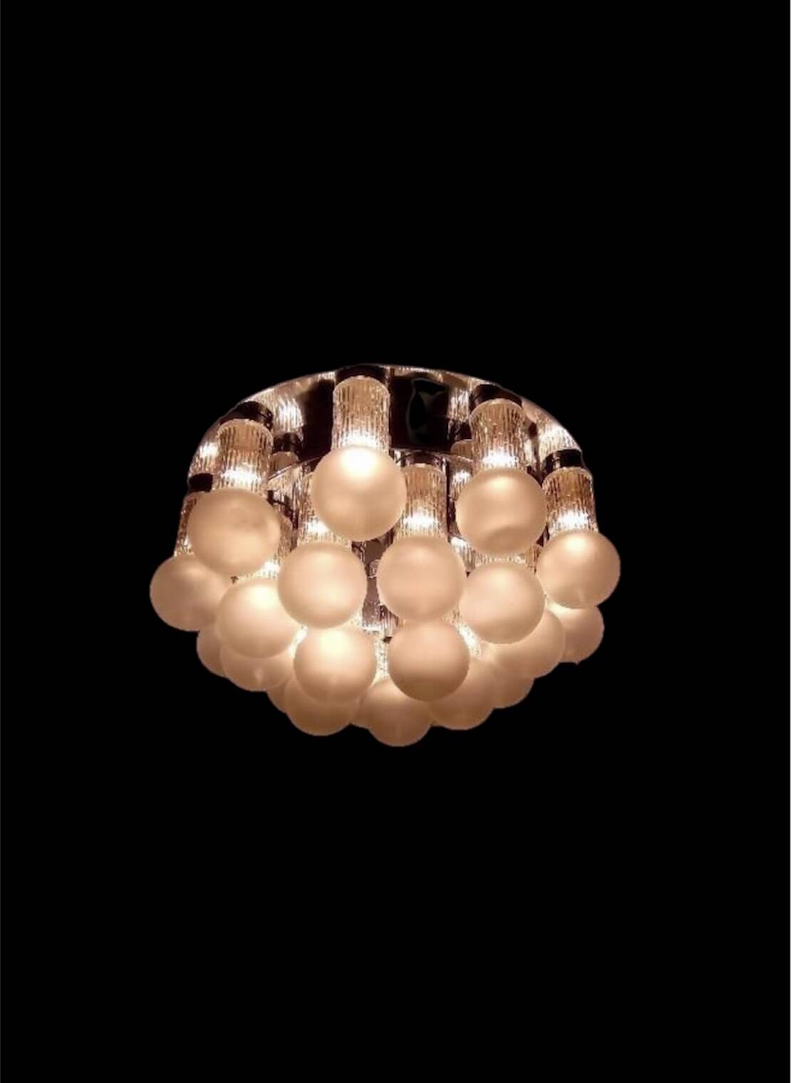 Kinkeldey globe and crystal ceiling light, Austria 1970s