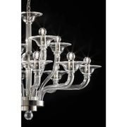 Luxury Transparent Murano Glass Chandelier – Modern Linear Design