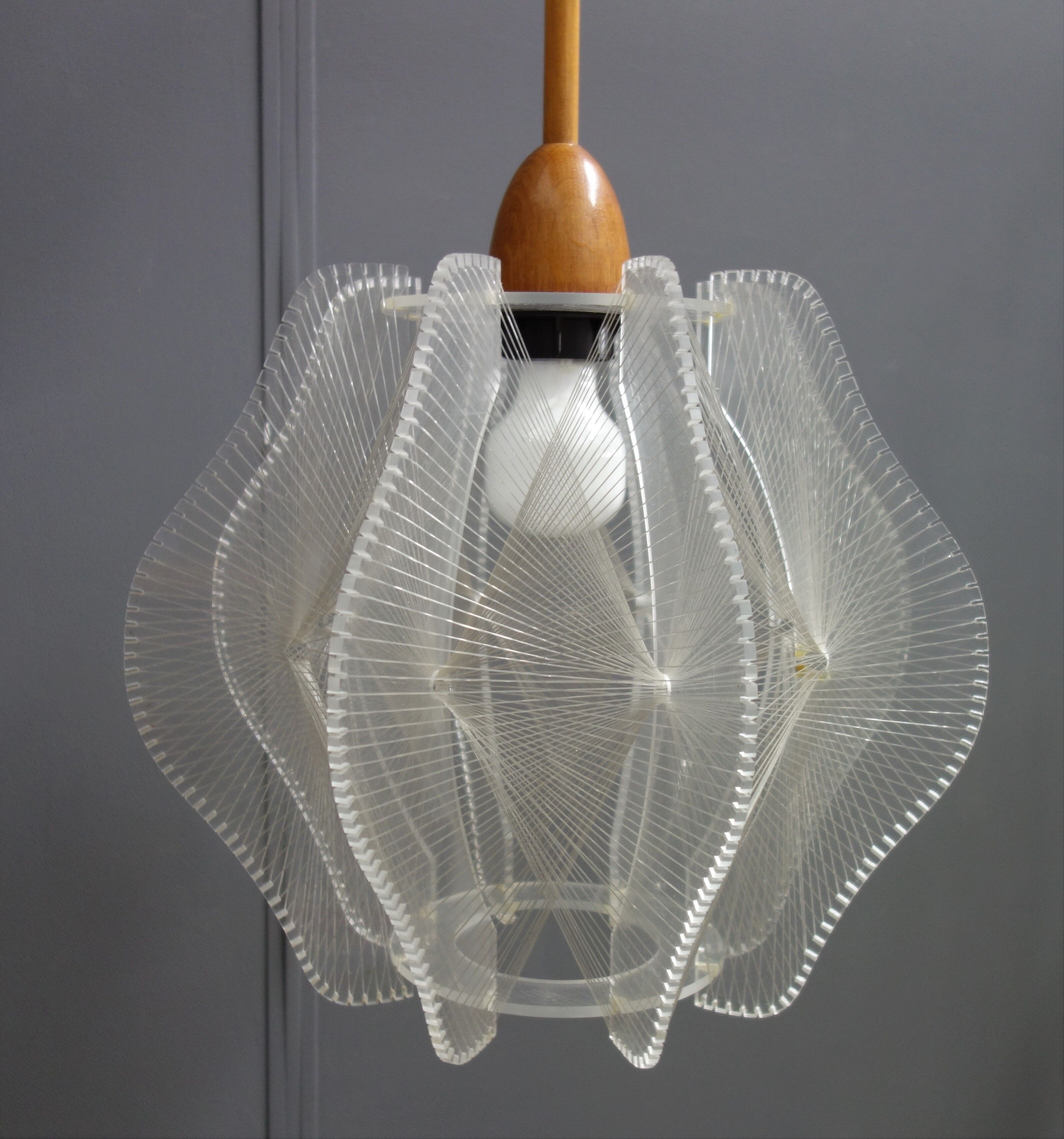 Pendant Lamp by Paul Secon for Sompex Mid Century, space age