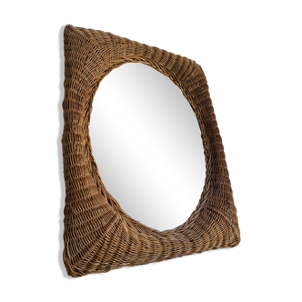 Vintage wicker mirror 1960