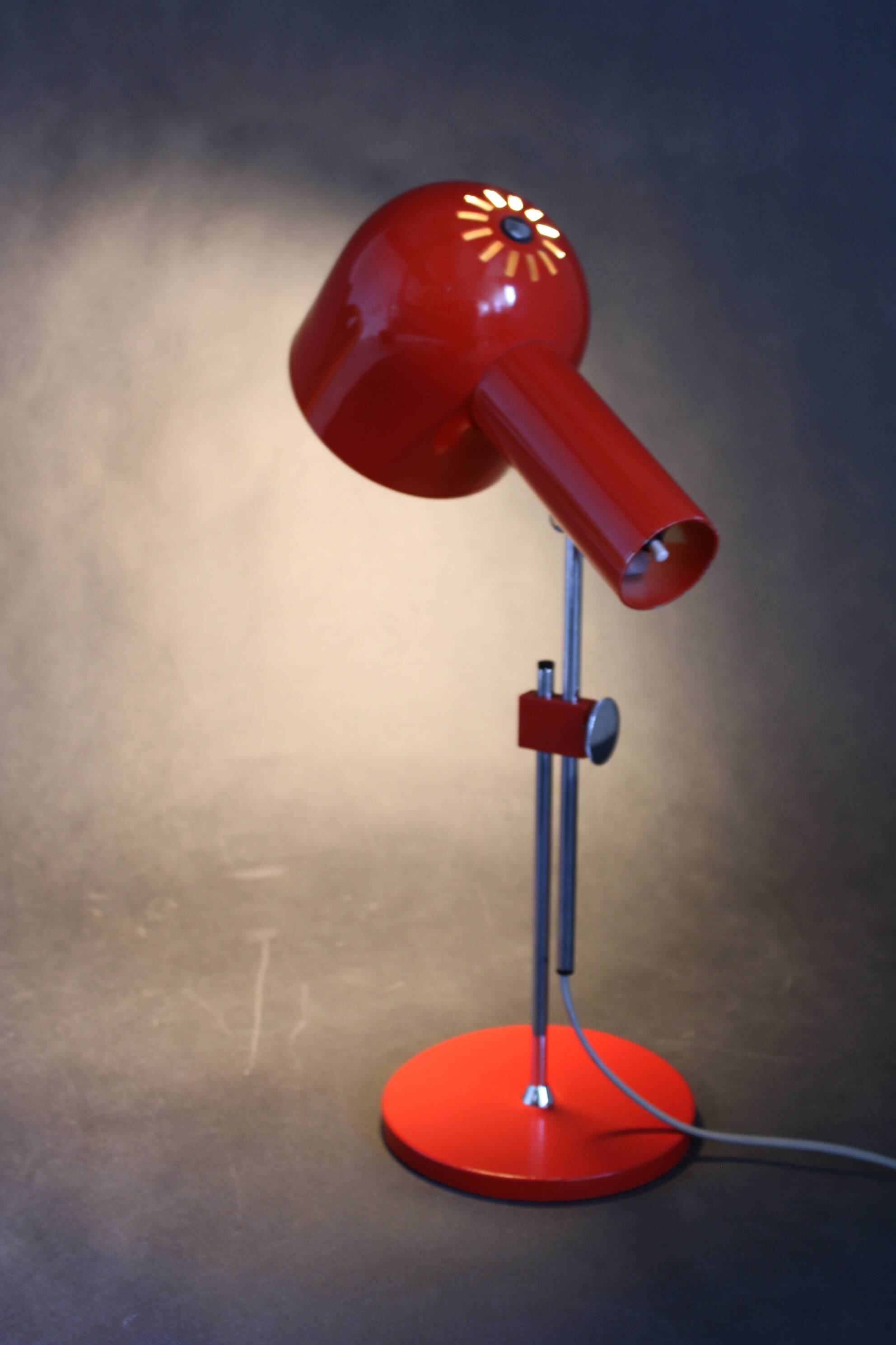 1960s Josef Hurka Red Desk Lamp for Napako , Czechoslovakia