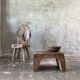 Low stool in old Asian monoxyl teak