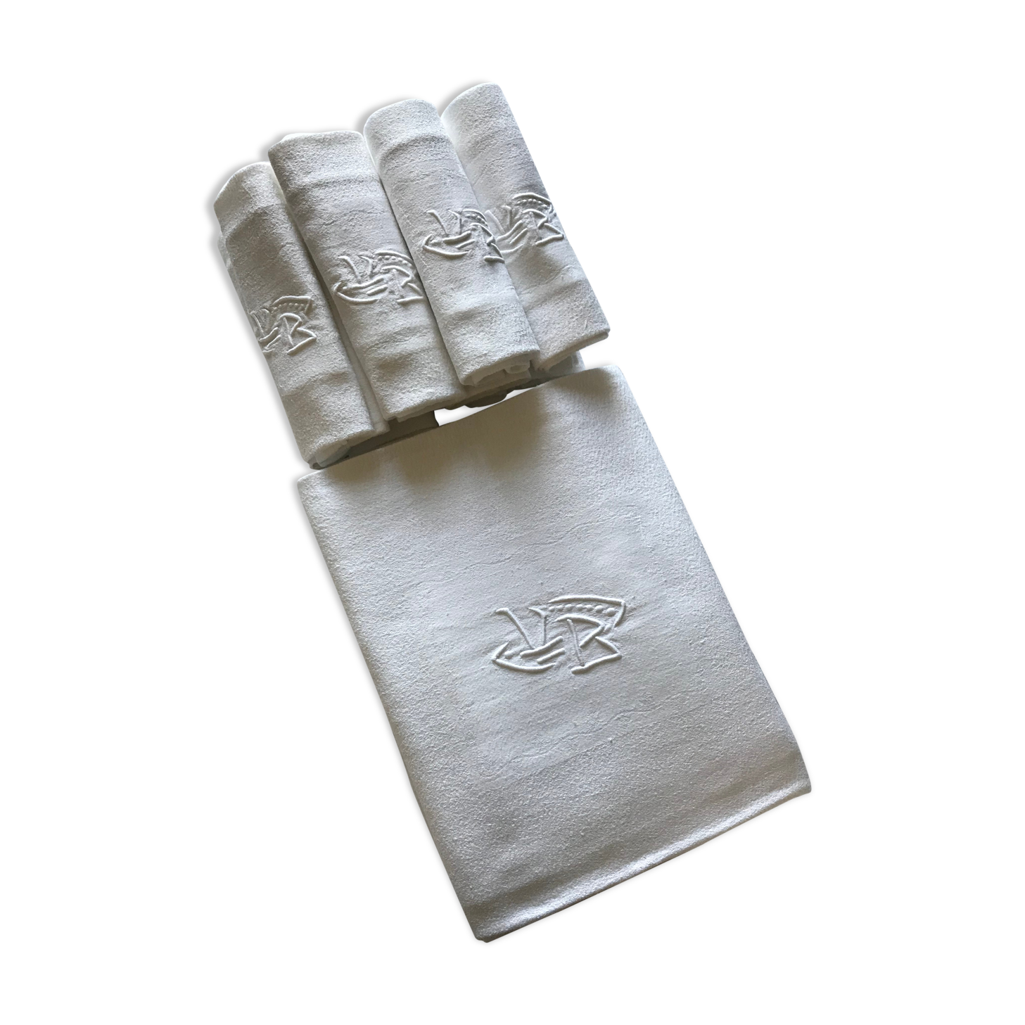 Tablecloth and towels with monogram