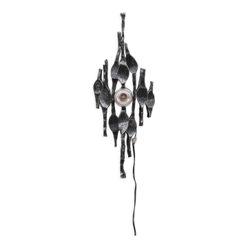 Brutalist Iron Single Mid-Century Belgium Wall Light