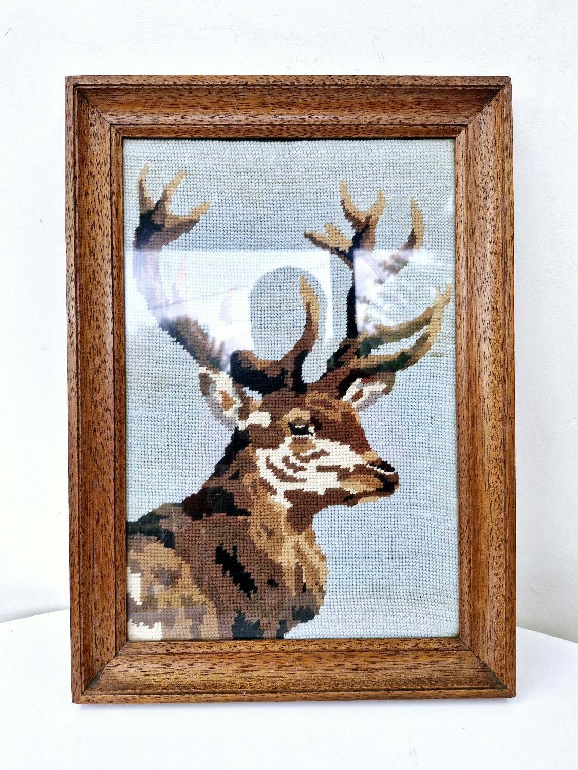 Canvas painting vintage deer 60s with decoration frame