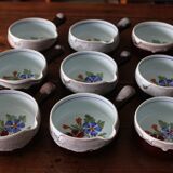 Set of 9 handmade ceramic pans