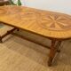Large marquetry wooden dining table – Top with rosette decoration
