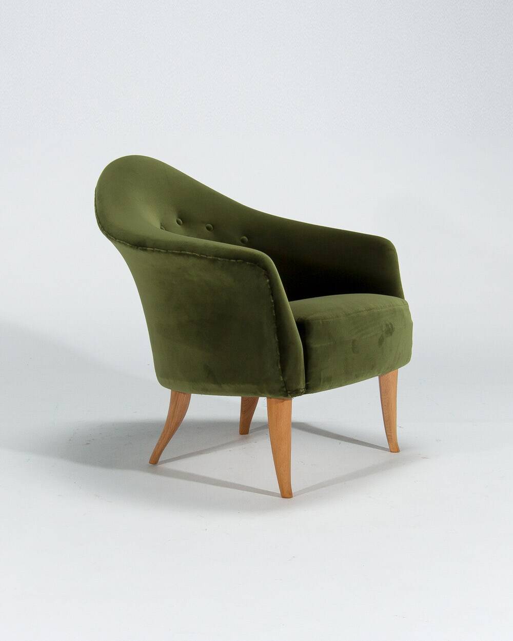 Little Adam Chair by Kerstin Horlin-Holmquist in Green Velvet, Swedish 1950's