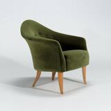 Little Adam Chair by Kerstin Horlin-Holmquist in Green Velvet, Swedish 1950's