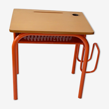 school desk metal wooden top